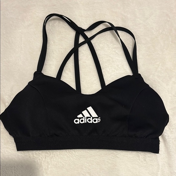 Women’s Small Adidas Black Strappy Sports Bra - Picture 1 of 4